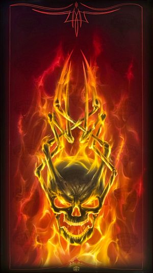 Fiery Skull 12" × 22.5"